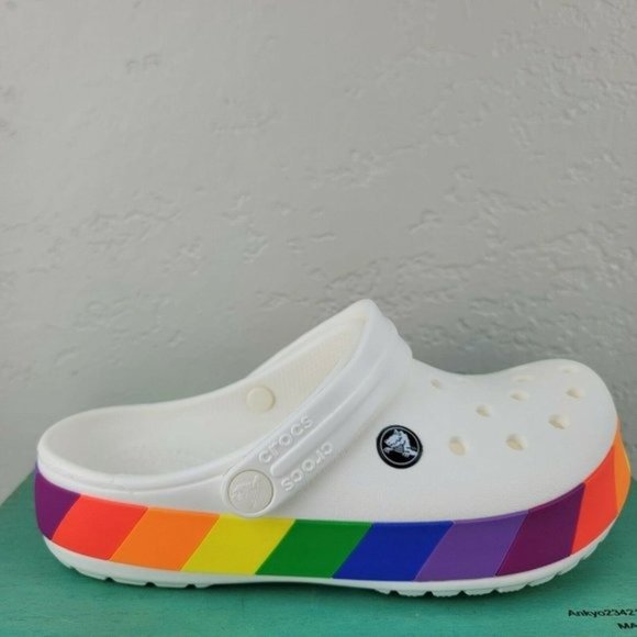 Crocs CROCBAND RAINBOW 206361W White-Multi Block - Picture 7 of 10